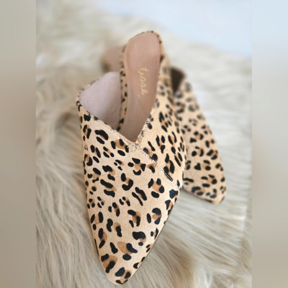 Matisse real leather leopard Print Mules classic | size 8.5